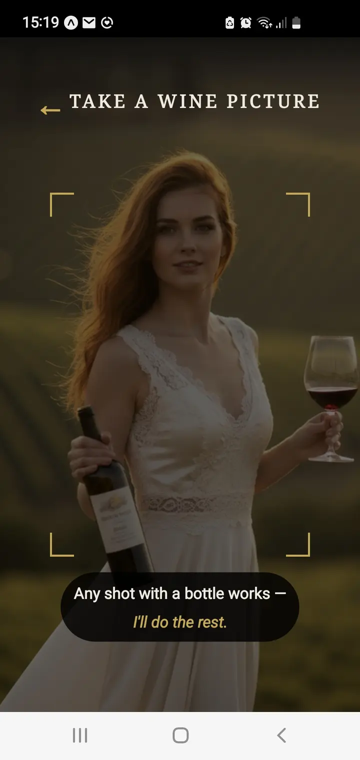 Take a wine picture — any shot with a bottle works